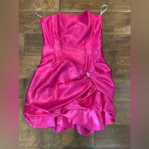 Jessica McClintock for Gunne Sax Strapless Mini Formal Prom Dress Pink 80s